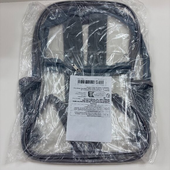 Clear - Transparent -Full Sized Backpack W/ Gray Straps - Stadium Approved - NWT - Picture 4 of 5